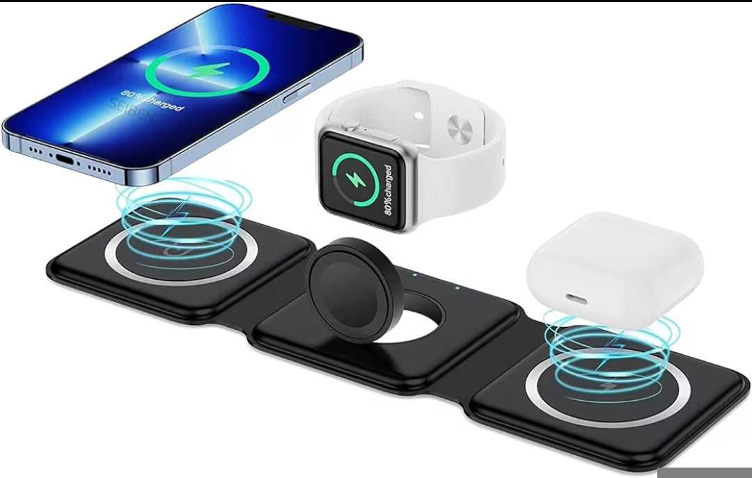 3-in-1 Foldable Wireless Charger, 23W Fast Charging Station