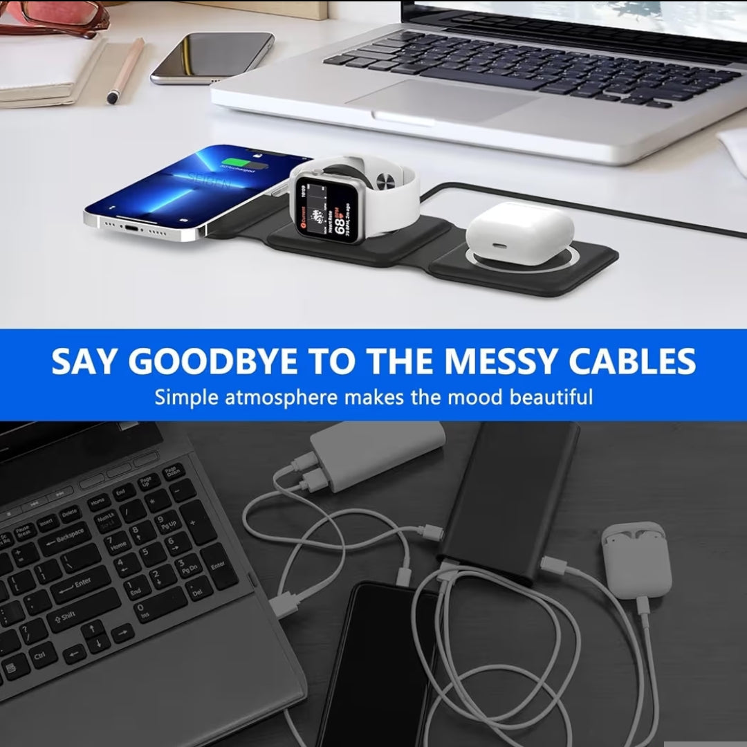 3-in-1 Foldable Wireless Charger, 23W Fast Charging Station