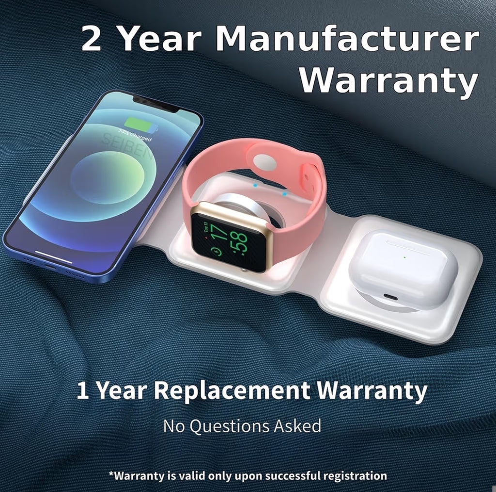 3-in-1 Foldable Wireless Charger, 23W Fast Charging Station