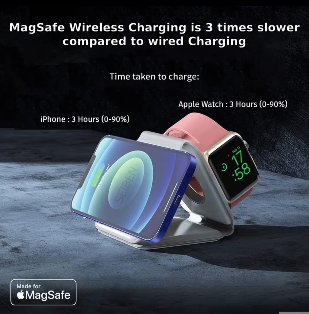 3-in-1 Foldable Wireless Charger, 23W Fast Charging Station